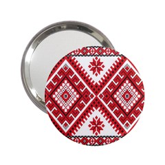 Model Traditional Draperie Line Red White Triangle 2 25  Handbag Mirrors by Mariart