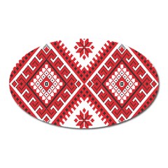 Model Traditional Draperie Line Red White Triangle Oval Magnet