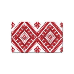 Model Traditional Draperie Line Red White Triangle Magnet (name Card) by Mariart