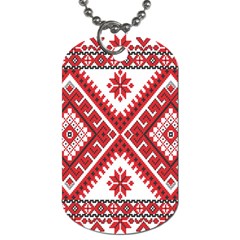 Model Traditional Draperie Line Red White Triangle Dog Tag (one Side) by Mariart