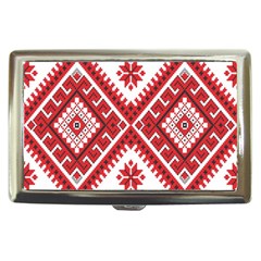 Model Traditional Draperie Line Red White Triangle Cigarette Money Cases by Mariart