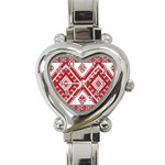 Model Traditional Draperie Line Red White Triangle Heart Italian Charm Watch Front