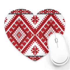 Model Traditional Draperie Line Red White Triangle Heart Mousepads by Mariart