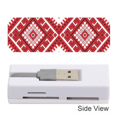 Model Traditional Draperie Line Red White Triangle Memory Card Reader (stick)  by Mariart