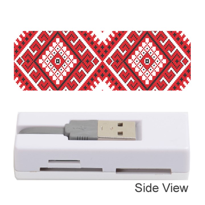 Model Traditional Draperie Line Red White Triangle Memory Card Reader (Stick) 