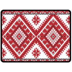 Model Traditional Draperie Line Red White Triangle Double Sided Fleece Blanket (large)  by Mariart