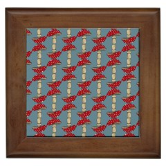 Mushroom Madness Red Grey Polka Dots Framed Tiles by Mariart