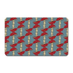 Mushroom Madness Red Grey Polka Dots Magnet (rectangular) by Mariart