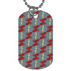 Mushroom Madness Red Grey Polka Dots Dog Tag (two Sides) by Mariart