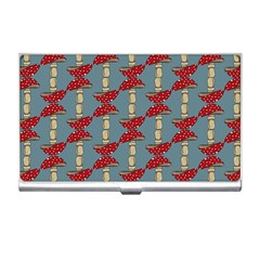 Mushroom Madness Red Grey Polka Dots Business Card Holders by Mariart