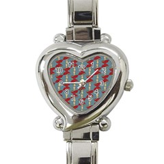 Mushroom Madness Red Grey Polka Dots Heart Italian Charm Watch