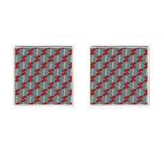 Mushroom Madness Red Grey Polka Dots Cufflinks (square)