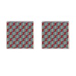 Mushroom Madness Red Grey Polka Dots Cufflinks (Square) Front(Pair)