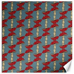 Mushroom Madness Red Grey Polka Dots Canvas 16  X 16  