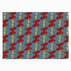 Mushroom Madness Red Grey Polka Dots Large Glasses Cloth (2-side) by Mariart