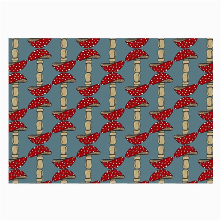 Mushroom Madness Red Grey Polka Dots Large Glasses Cloth (2-Side)