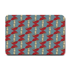 Mushroom Madness Red Grey Polka Dots Small Doormat 