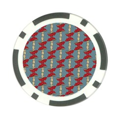 Mushroom Madness Red Grey Polka Dots Poker Chip Card Guard by Mariart