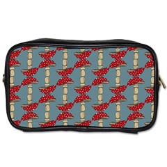 Mushroom Madness Red Grey Polka Dots Toiletries Bags 2-side by Mariart