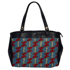 Mushroom Madness Red Grey Polka Dots Office Handbags