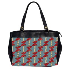 Mushroom Madness Red Grey Polka Dots Office Handbags (2 Sides) 