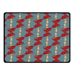 Mushroom Madness Red Grey Polka Dots Fleece Blanket (small) by Mariart