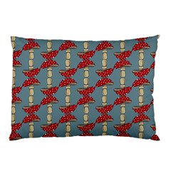 Mushroom Madness Red Grey Polka Dots Pillow Case (two Sides) by Mariart