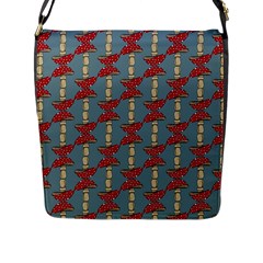 Mushroom Madness Red Grey Polka Dots Flap Messenger Bag (l)  by Mariart