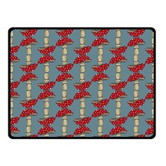 Mushroom Madness Red Grey Polka Dots Double Sided Fleece Blanket (small) 