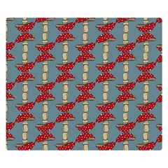 Mushroom Madness Red Grey Polka Dots Double Sided Flano Blanket (small) 