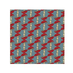 Mushroom Madness Red Grey Polka Dots Small Satin Scarf (square) by Mariart