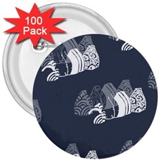 Japan Food Sashimi 3  Buttons (100 Pack)  by Mariart