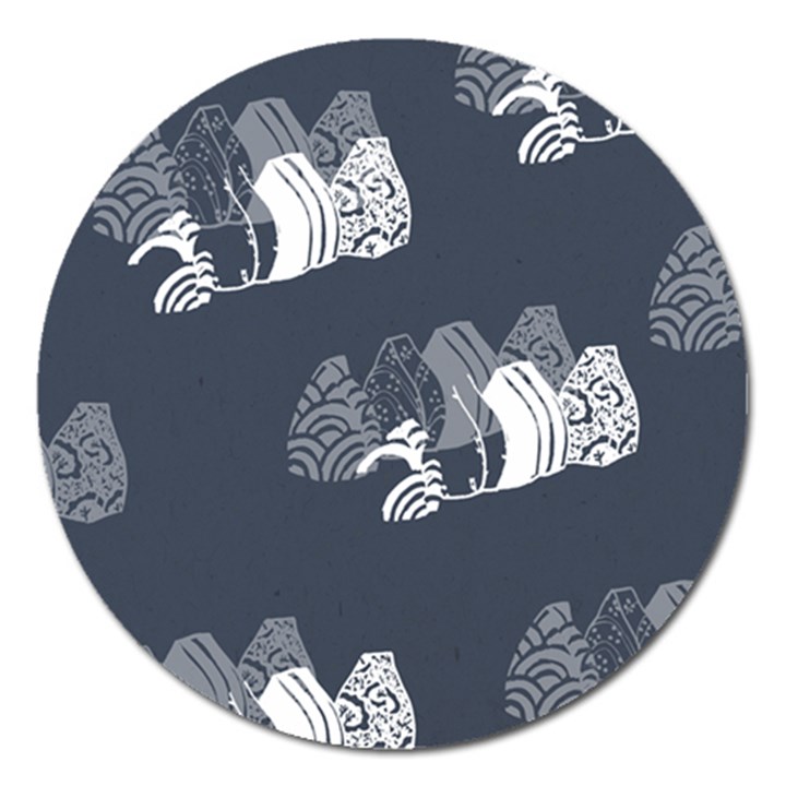 Japan Food Sashimi Magnet 5  (Round)