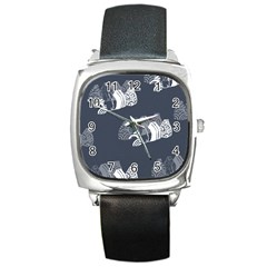 Japan Food Sashimi Square Metal Watch