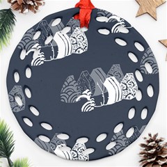 Japan Food Sashimi Ornament (Round Filigree)