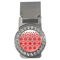 Plaid Red Star Flower Floral Fabric Money Clips (cz) 