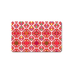 Plaid Red Star Flower Floral Fabric Magnet (name Card)