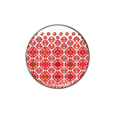 Plaid Red Star Flower Floral Fabric Hat Clip Ball Marker by Mariart