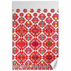 Plaid Red Star Flower Floral Fabric Canvas 24  X 36 