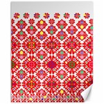 Plaid Red Star Flower Floral Fabric Canvas 11  x 14   10.95 x13.48  Canvas - 1