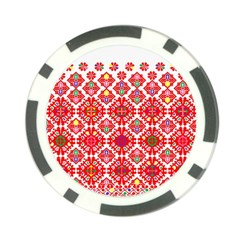 Plaid Red Star Flower Floral Fabric Poker Chip Card Guard (10 Pack) by Mariart