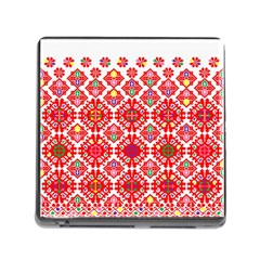 Plaid Red Star Flower Floral Fabric Memory Card Reader (square)