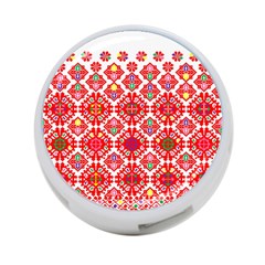 Plaid Red Star Flower Floral Fabric 4-port Usb Hub (two Sides)  by Mariart