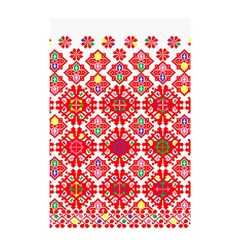 Plaid Red Star Flower Floral Fabric Shower Curtain 48  X 72  (small)  by Mariart