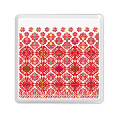 Plaid Red Star Flower Floral Fabric Memory Card Reader (square) 