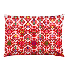 Plaid Red Star Flower Floral Fabric Pillow Case (two Sides) by Mariart