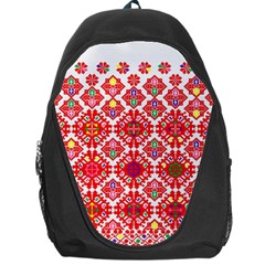 Plaid Red Star Flower Floral Fabric Backpack Bag by Mariart