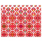 Plaid Red Star Flower Floral Fabric Double Sided Flano Blanket (Medium)  60 x50  Blanket Front