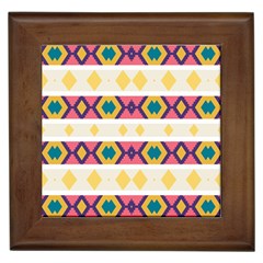 Rhombus And Stripes                            Framed Tile by LalyLauraFLM