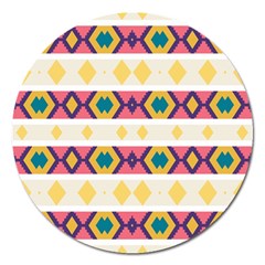 Rhombus And Stripes                            Magnet 5  (round) by LalyLauraFLM